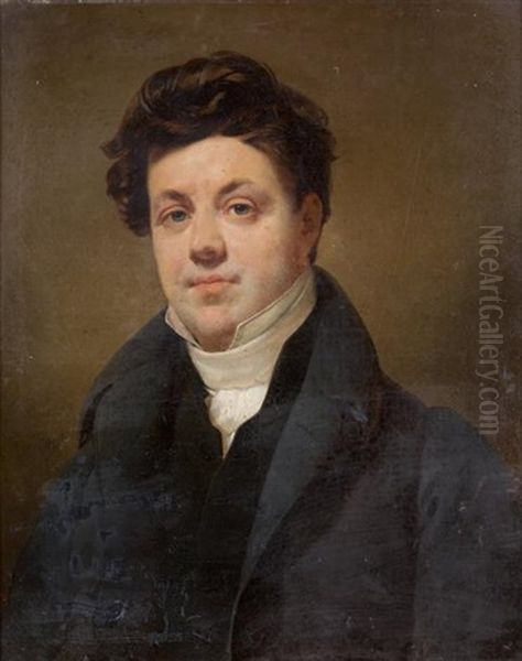 Portrait De Jeune Homme En Buste Oil Painting by Claude-Marie Dubufe