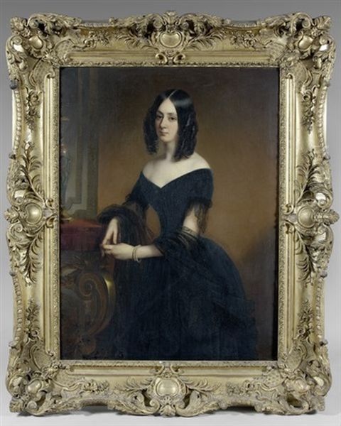 Portrait De La Comtesse De Croix, Nee Amelie De Tournon-simiane Oil Painting by Claude-Marie Dubufe