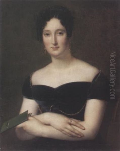 Portrait Der Konigin Hortense Oil Painting by Claude-Marie Dubufe