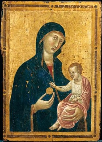 Madonna Col Bambino Oil Painting by Buoninsegna Duccio di