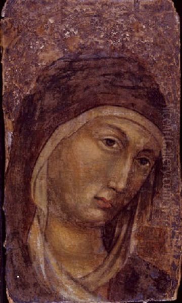 Head Of The Madonna Oil Painting by Buoninsegna Duccio di