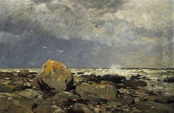 Felsenstrand An Der Ostsee Oil Painting by Eugen Gustav Duecker