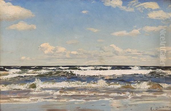 Meeresbrandung Oil Painting by Eugen Gustav Duecker