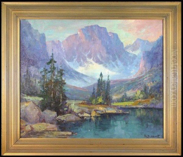 Mountain Scape Oil Painting by Richard Duckhardt