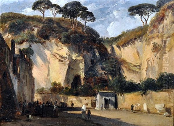 Grotta Di Pozzuoli Oil Painting by Teodoro Duclere