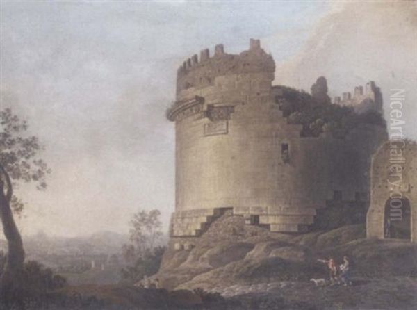 The Tomb Of Cecilia Metella Oil Painting by Abraham Louis Rodolphe Ducros