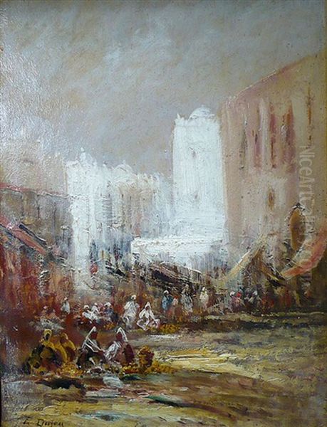 Le Souk Oil Painting by Edouard-Jacques Dufeu