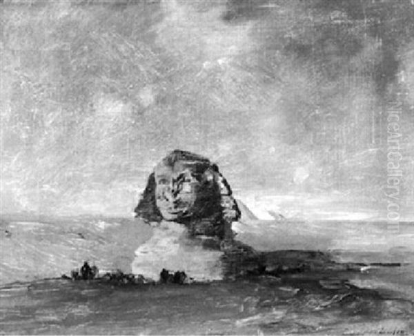 Agyptische Wustenlandschaft Mit Sphinx Oil Painting by Edouard-Jacques Dufeu