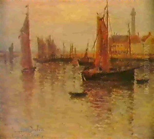 St. Malo. Oil Painting by Edouard-Jacques Dufeu