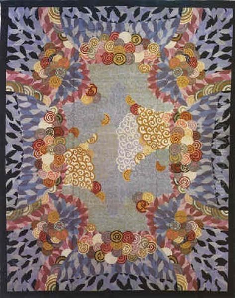 Sans Titre (fleurs Modernes Et De Cercles) Oil Painting by Maurice Dufrene