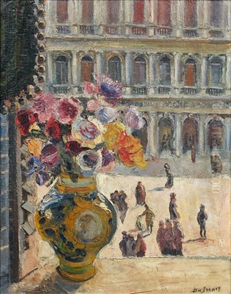 Venise A La Fenetre Oil Painting by Georges Leon Dufrenoy