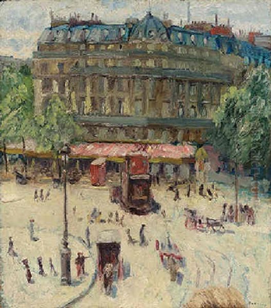 Place De La Bastille Oil Painting by Georges Leon Dufrenoy