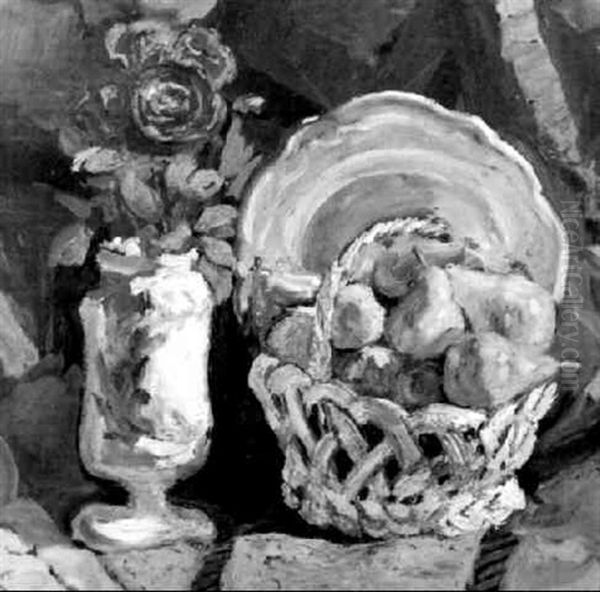 Fleurs Et Fruits Oil Painting by Georges Leon Dufrenoy