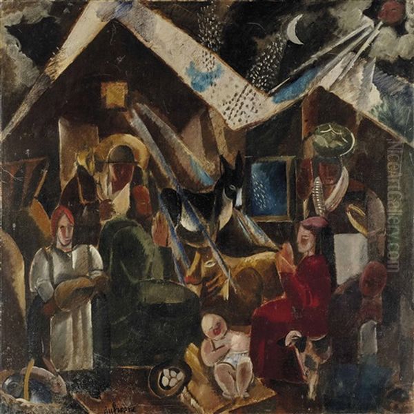 L'adoration Oil Painting by Charles Georges Dufresne