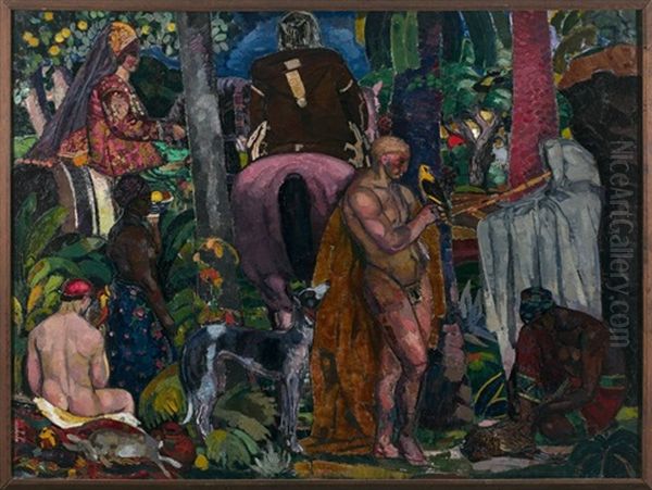 Retour De Chasse Oil Painting by Charles Georges Dufresne