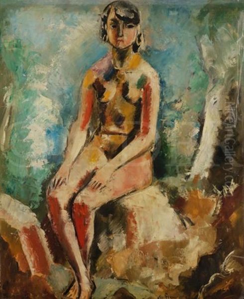 Nu Assis Oil Painting by Charles Georges Dufresne