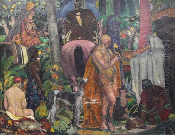 Retour De Chasse Oil Painting by Charles Georges Dufresne