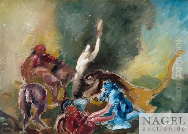 Chasse Oil Painting by Charles Georges Dufresne