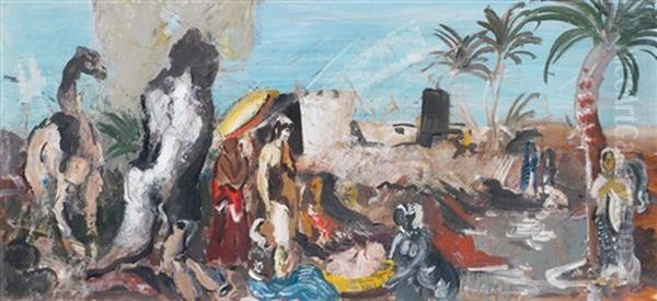 Moise Sauve Des Eaux Oil Painting by Charles Georges Dufresne