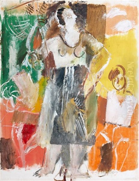 Femme Et Enfant Oil Painting by Charles Georges Dufresne