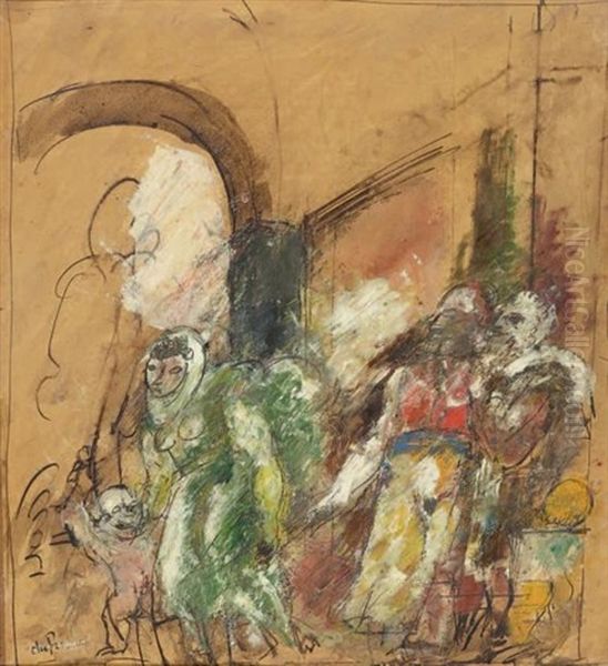 Personnages Oil Painting by Charles Georges Dufresne