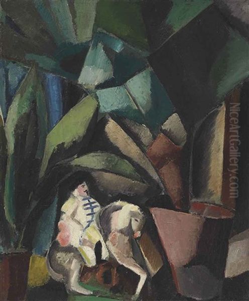 Cavalier Et Plantes Oil Painting by Charles Georges Dufresne