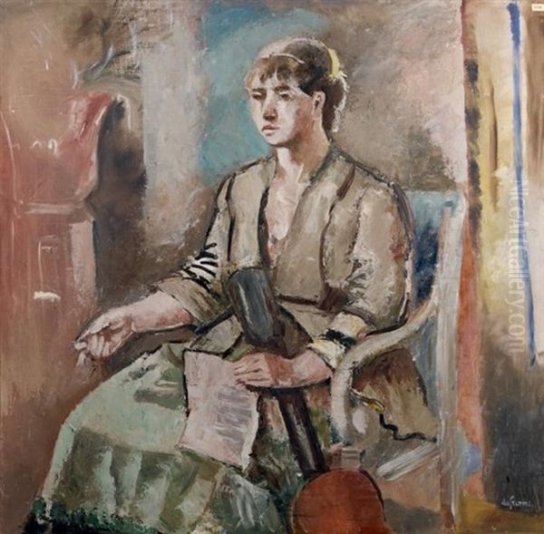 Portrait Vert Oil Painting by Charles Georges Dufresne