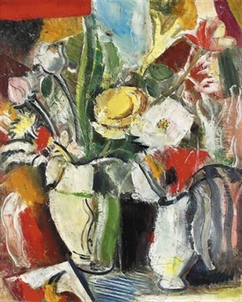 Nature Morte Aux Fleurs Oil Painting by Charles Georges Dufresne