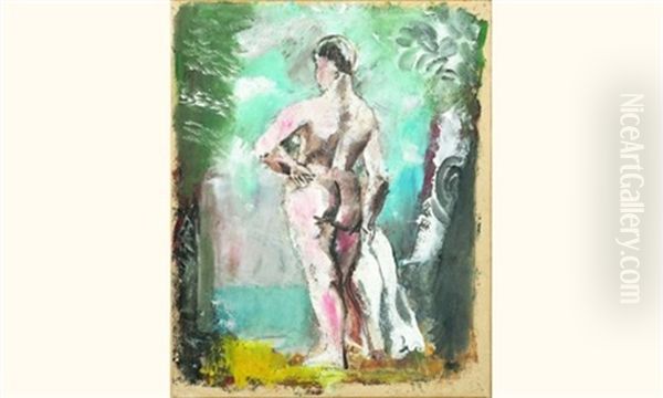 Homme Nu De Dos Oil Painting by Charles Georges Dufresne