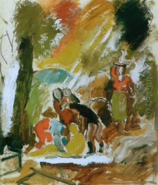 Grablegung Christi Oil Painting by Charles Georges Dufresne