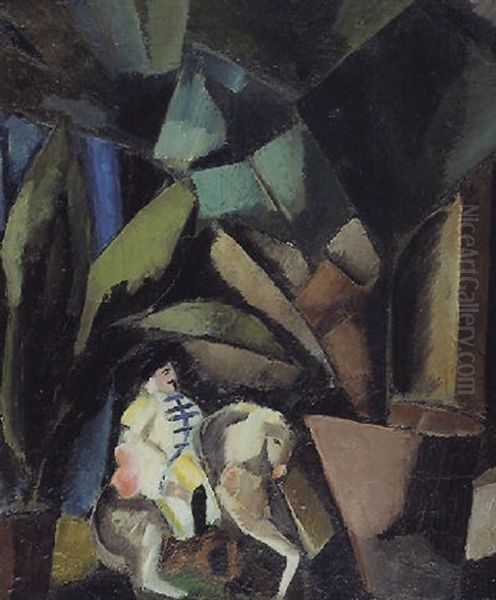 Composition A La Plante Et A La Statuette Oil Painting by Charles Georges Dufresne