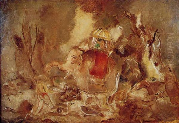 La Chasse Au Tigre Oil Painting by Charles Georges Dufresne