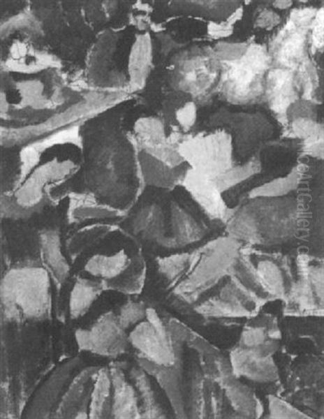 La Parade Foraine Oil Painting by Charles Georges Dufresne