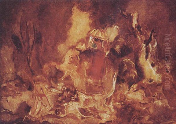 Le Chasseur D'elephant Oil Painting by Charles Georges Dufresne