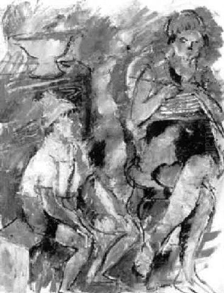 Jacques Et Sa Soeur Oil Painting by Charles Georges Dufresne