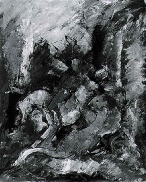 Fauve Et Cavalier Oil Painting by Charles Georges Dufresne