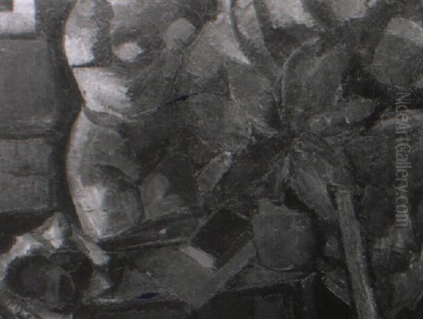 Nature Morte A La Sculpture Oil Painting by Charles Georges Dufresne