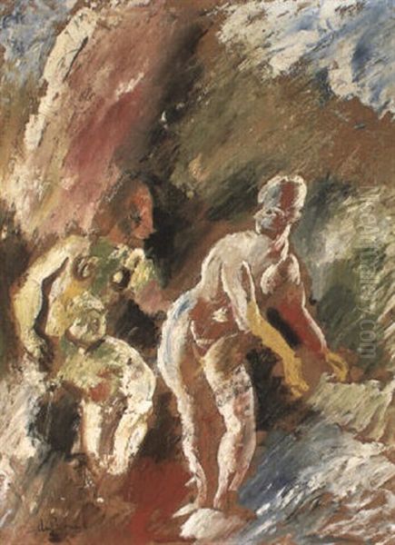 Les Baigneuses Oil Painting by Charles Georges Dufresne