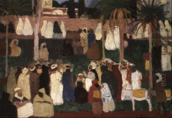 La Marche  Arabe Oil Painting by Charles Georges Dufresne