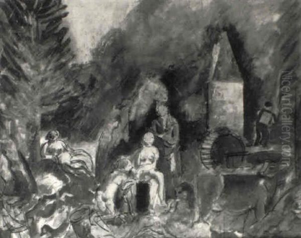 Le Moulin Oil Painting by Charles Georges Dufresne