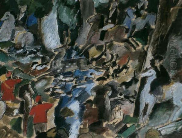 La Partie De Chasse Oil Painting by Charles Georges Dufresne