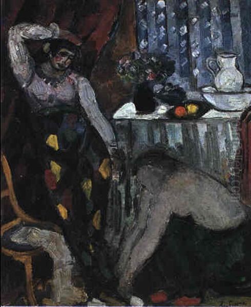 Femmes Dans Un Interieur Oil Painting by Charles Georges Dufresne