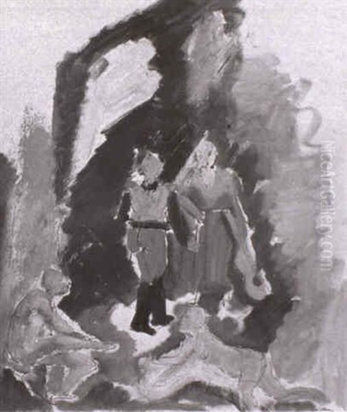 Theaterszene Oil Painting by Charles Georges Dufresne