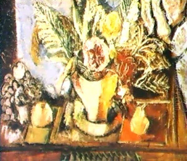 Fleurs Et Fruits Oil Painting by Charles Georges Dufresne