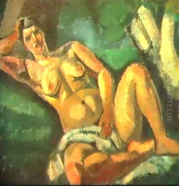 Baigneuse Etendue Oil Painting by Charles Georges Dufresne