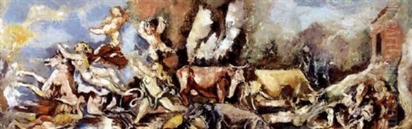 L'enlevement D'europe Oil Painting by Charles Georges Dufresne