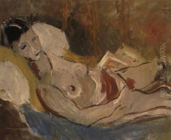 Nu Allonge Oil Painting by Charles Georges Dufresne