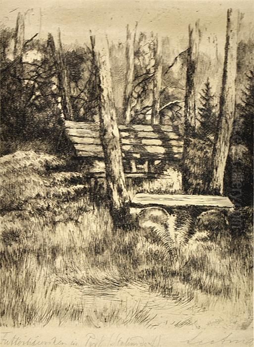 Drei Radierungen Mit Landschaftsdarstellungen Oil Painting by Leo Arndt