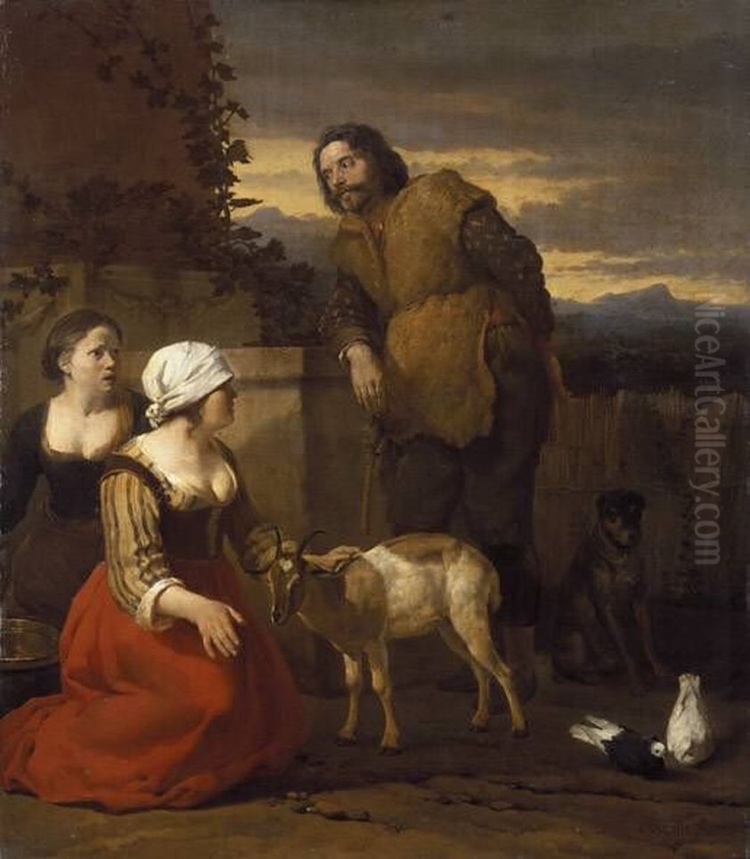 Die Kranke Ziege Oil Painting by Karel Dujardin