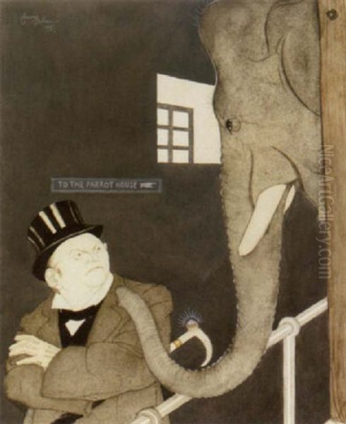 To The Parrot House Oil Painting by Edmund Dulac